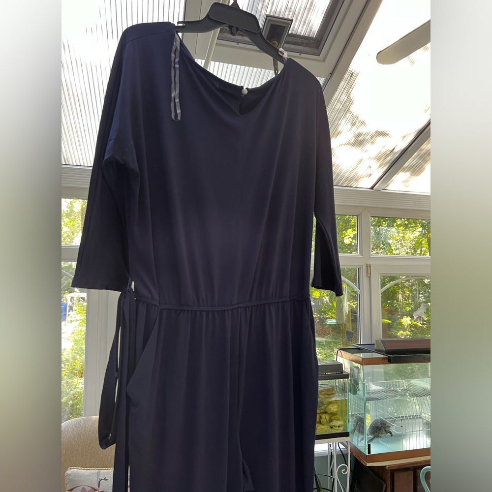 Nina Leonard - Navy Blue Long Sleeve Jumpsuit - Size L